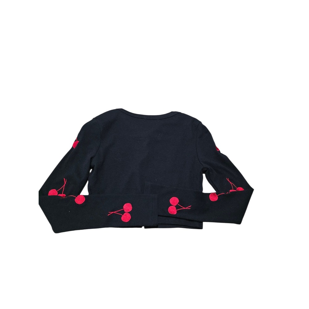 Red Berry Black Cherry Embroidered Cardigan Sweater Women's‎ Small - Picture 3 of 6